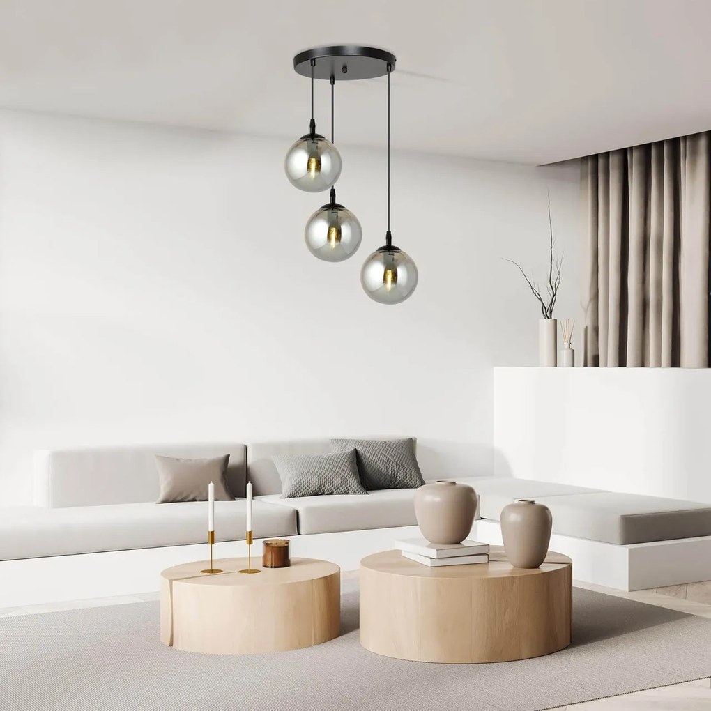 Lampadario a sospensione COSMO 3 BLACK GRAFIT PREMIUM
