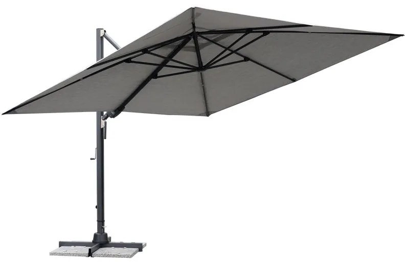 Ombrellone decentrato grigio Sombra NATERIAL L 298 x 298 cm con telo grigio