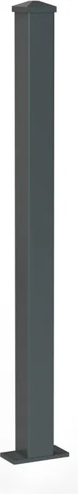 Pilastro completo da fissare 120x120 cancello 7016 in alluminio finitura verniciato Grigio H 175 cm
