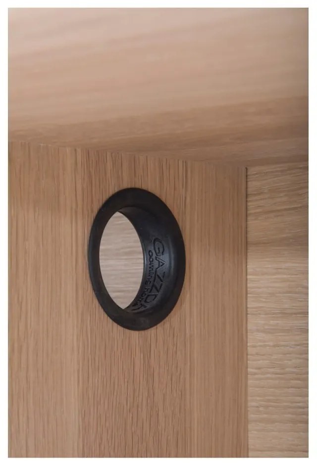 Tavolo TV in legno di quercia di colore nero-naturale 200x48 cm Fina - Gazzda