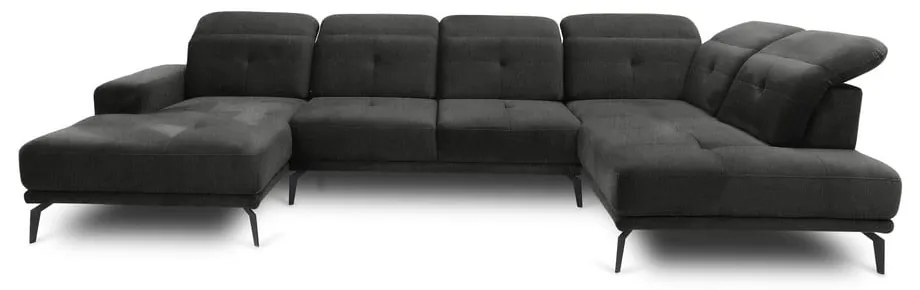 Divano angolare grigio (con penisola a destra/a U) Bretan – ELTAP