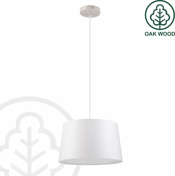 Lampadario su cavo AIDA 1xE27/60W/230V Ø 35 cm rovere/bianco