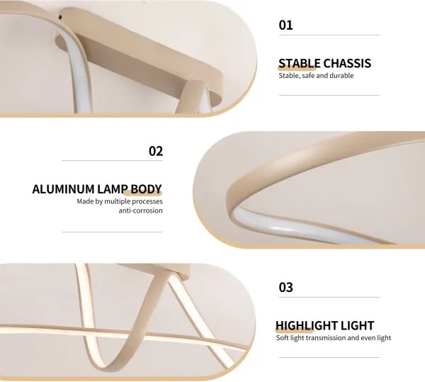 Brilagi-LED Plafoniera dimmerabile TWISTER LED/60W/230V 3000-6000K beige + telecomando