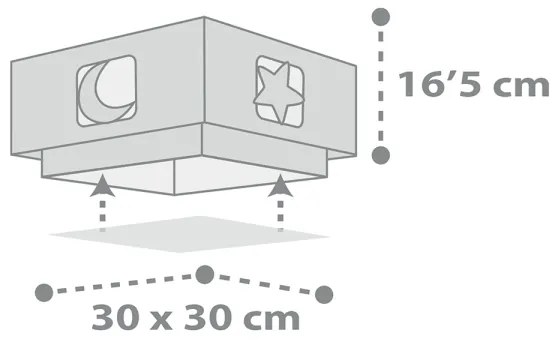 Dalber 63236E - Plafoniera per bambini MOONLIGHT 2xE27/60W/230V grigio