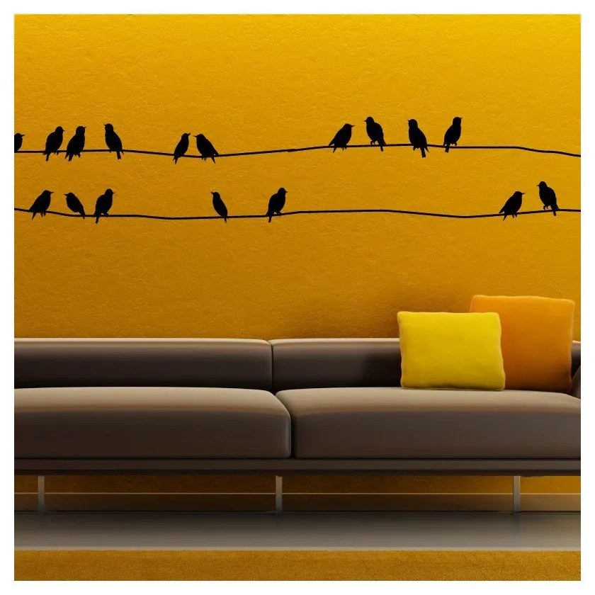 Set di adesivi Starlings On Cable - Ambiance