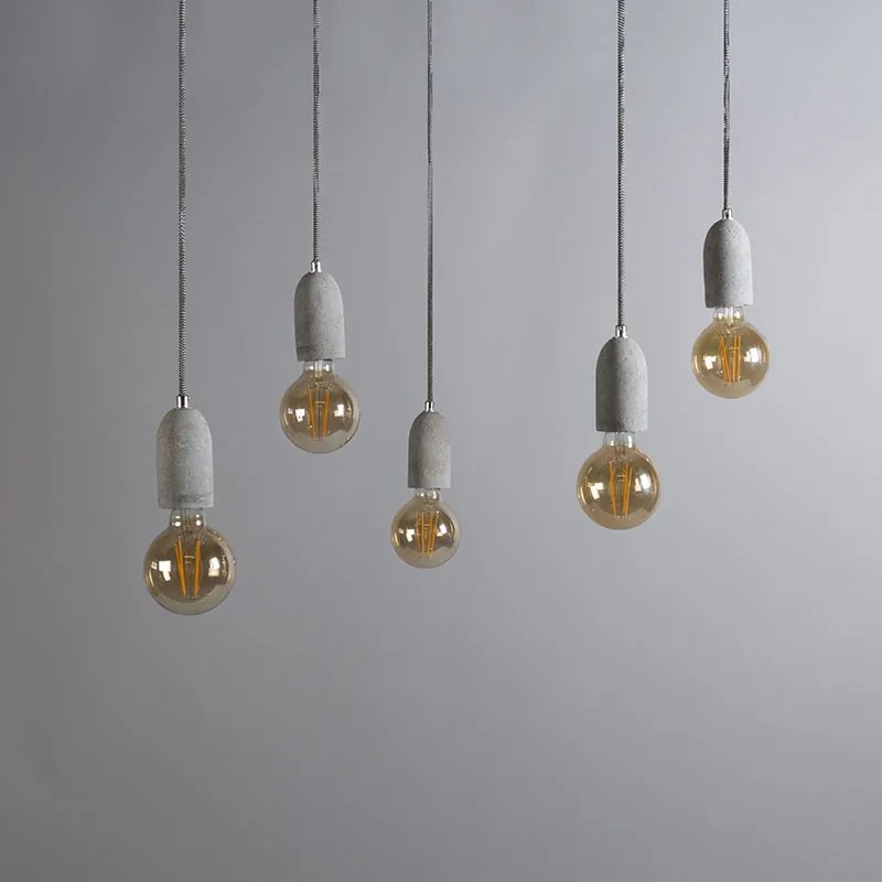 Lampada a sospensione industriale in cemento grigio - Cava 5
