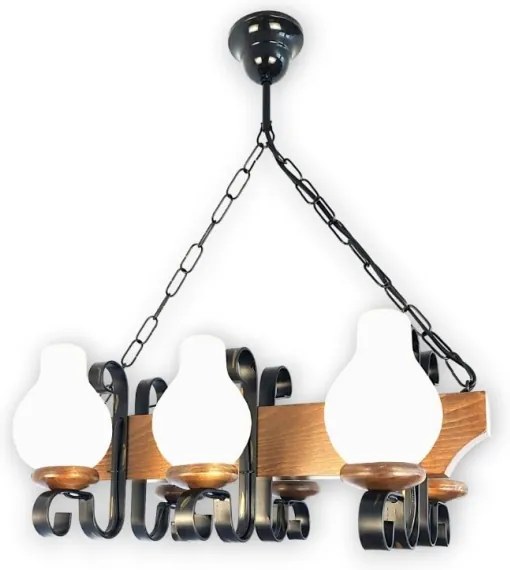 Brilagi - Lampadario a sospensione con catena QUEEN 6xE14/40W/230V faggio/noce