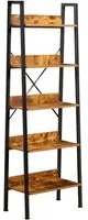 Libreria industrial in metallo nero e 5 ripiani in legno 60x30x170 cm