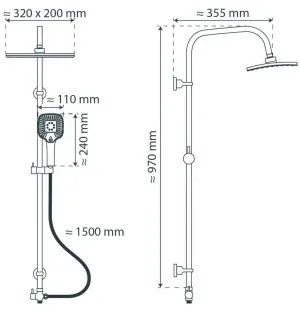 Schütte 60660 - Set doccia MALLORCA cromo lucido