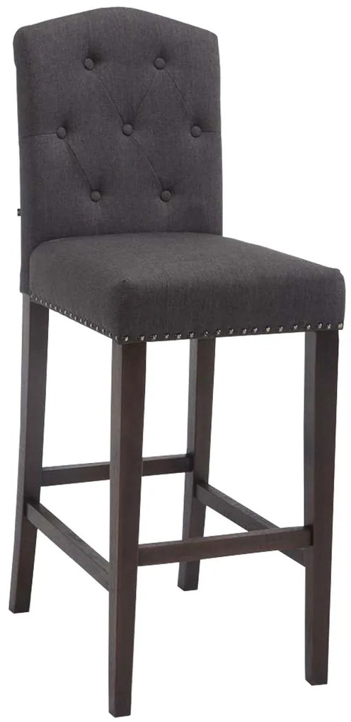 Sgabello Bar Louise İn Tessuto Con Struttura İn Legno Di Kautschuk / Antik / Dunkelgrau