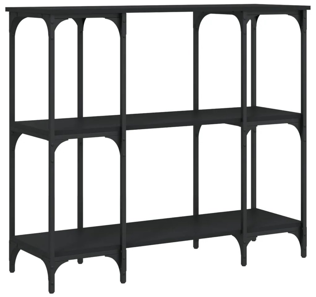 Tavolino Consolle Nero 102x35x90 cm in Legno Multistrato