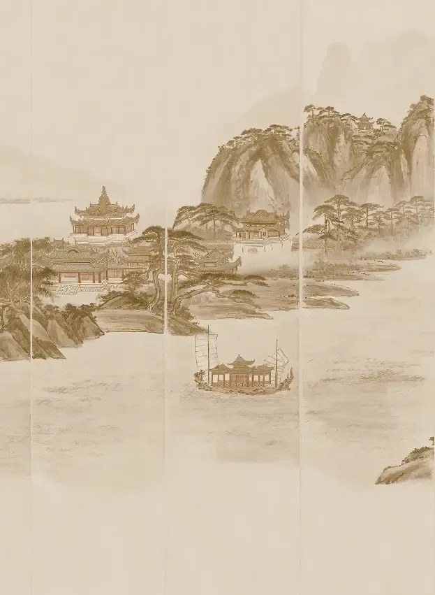 Jannelli & Volpi Wandbild Kaisui - Sepia Panel 5