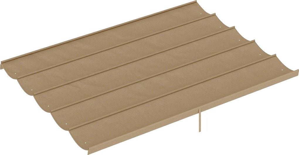 Tetto per Pergola 350x260 cm con 10 Fori di Drenaggio in Poliestere Marrone Chiaro...