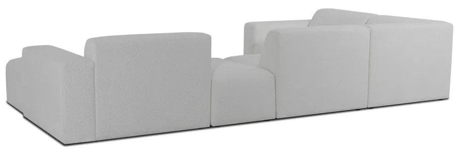 Divano angolare bianco in tessuto bouclé (a U) Roxy - Scandic