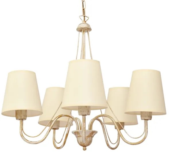 Lampadario a sospensione con catena MALBO 5xE27/15W/230V beige
