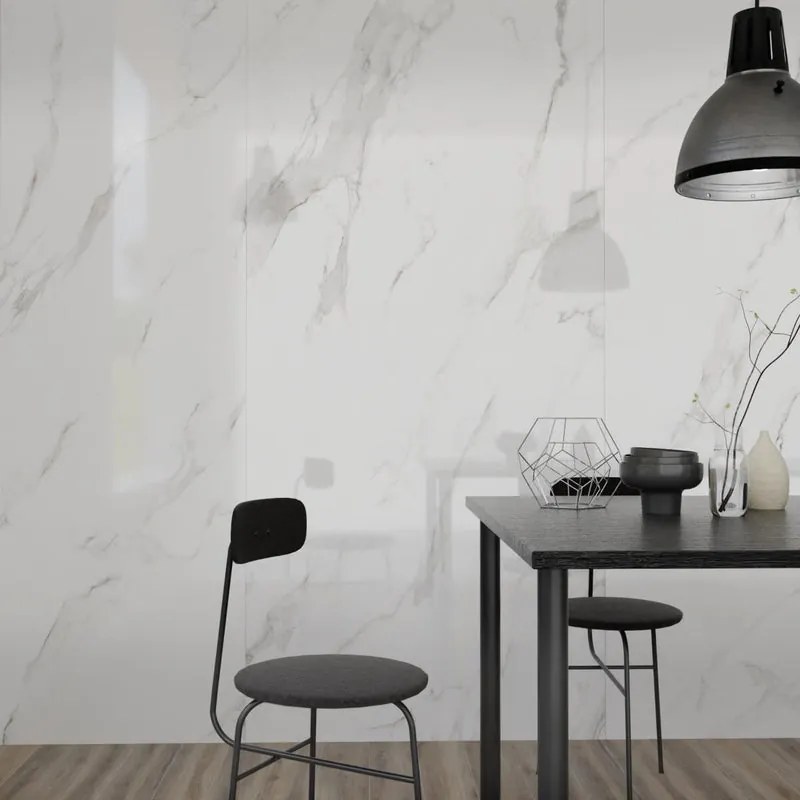 Piastrella da pavimento e rivestimento interno 120 x 270 cm Sp. 6 mm rettificato Calacatta in gres porcellanato beige 3.24 mq