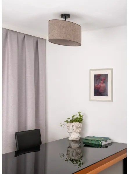 Duolla - Lampadario a plafone OVAL 1xE27/15W/230V marrone