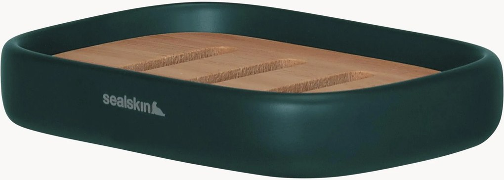 Portasapone con inserto in legno di faggio Mind