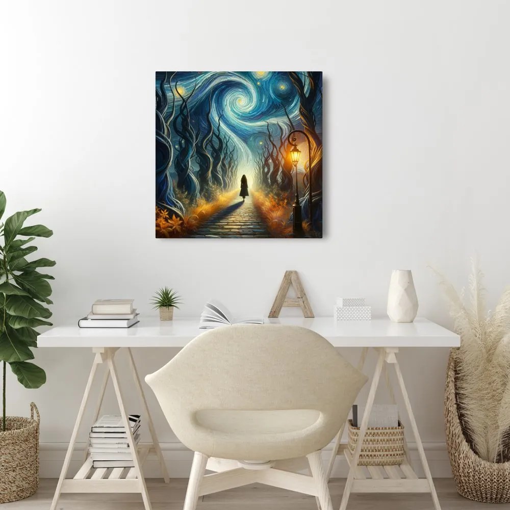 Quadro su tela – Notte stellata nel bosco