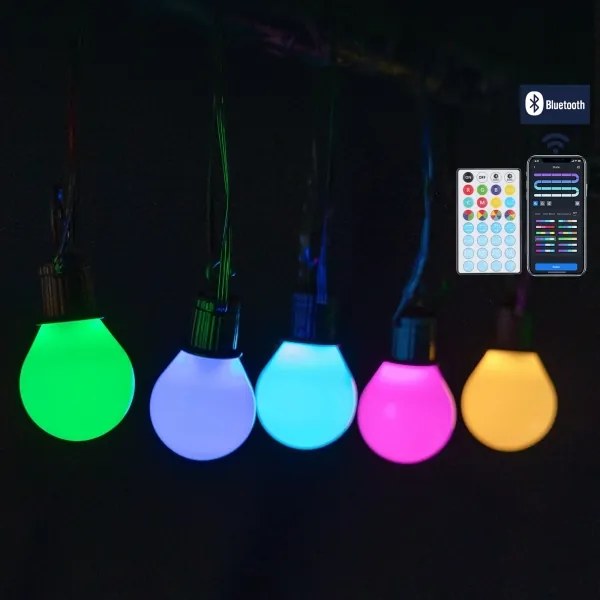 Aigostar - LED RGBICW Catena luminosa smart da esterno MESH 25 LED 5 m IP44 + telecomando