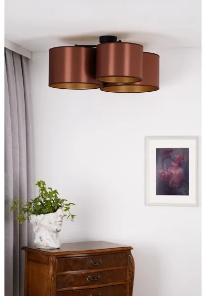 Duolla - Lampadario a plafone ROLLER TRIO SHINY 3xE27/15W/230V rame/oro