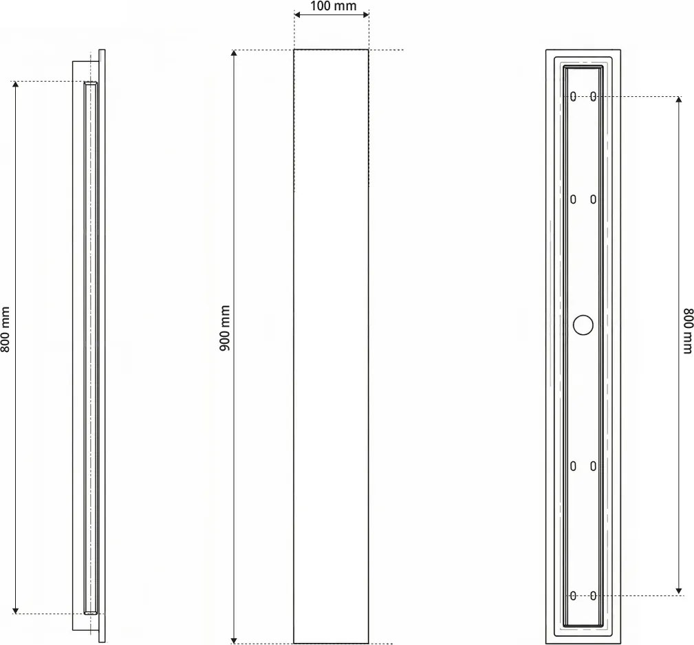 Applique da parete in cemento 90cm per Strisce LED Bidirezionale