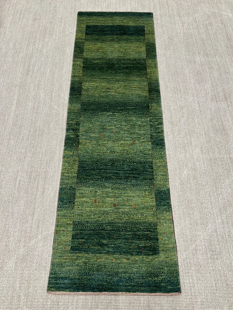 Loribaft Tappeto persiano 80 x 250 Verde (Iran) Annodato A Mano