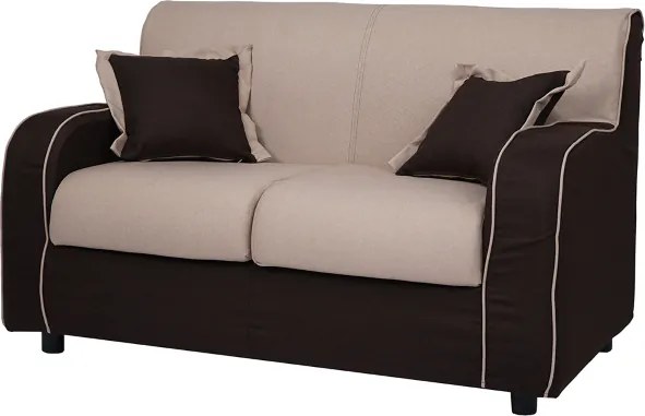 Divano sfoderabile 2 posti 146 cm PARIGI bicolore BEIGE e MARRONE