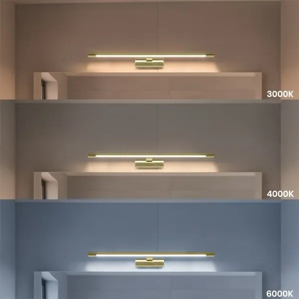 Luce LED per specchio da bagno KLIMT LED/12W/230V 3000/4000/6000K (temperatura colore selezionabile) 60 cm IP44 dorata