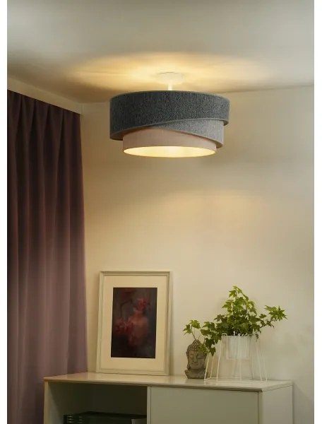 Duolla-Lampadario a plafone KOBO ECO REC. 1xE27/15W/230V d.45 cm verde/grigio/color crema
