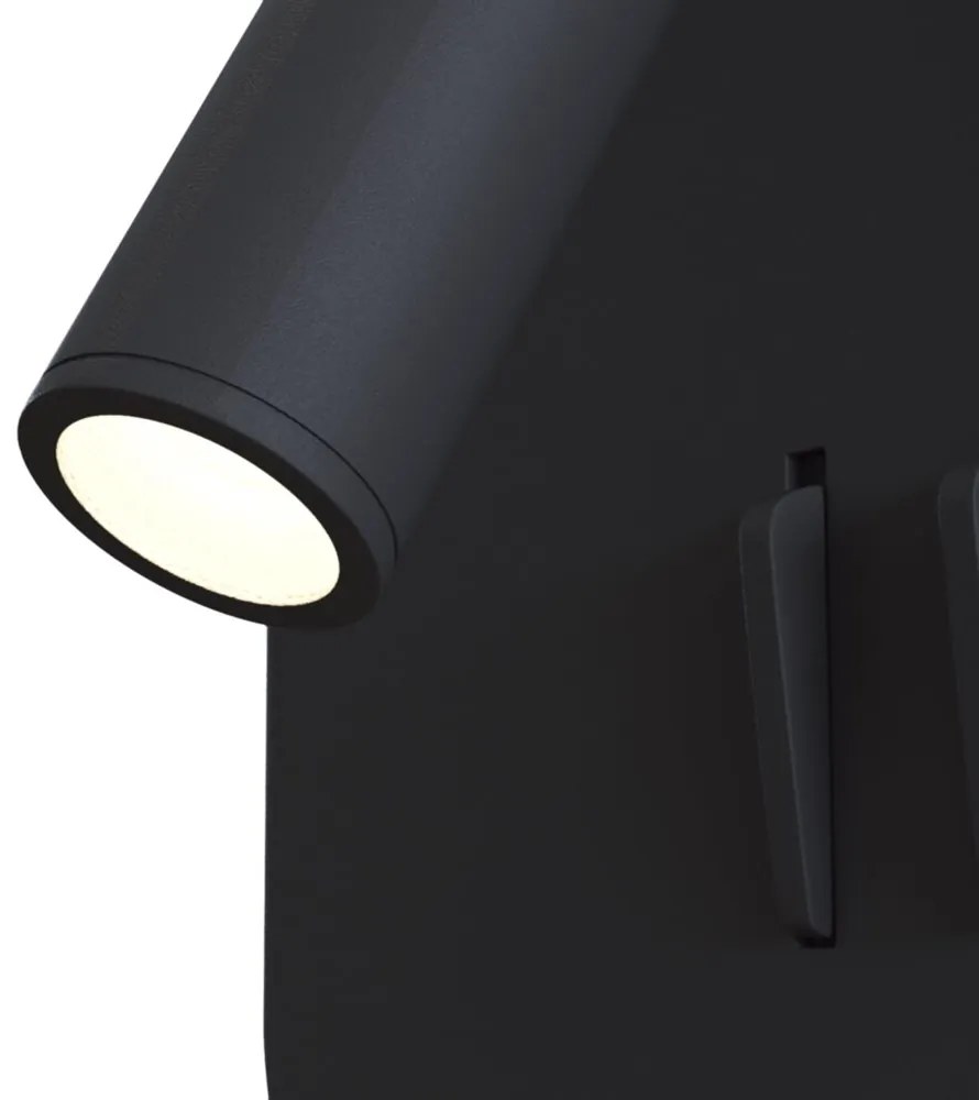 Applique Da Parete Moderno Ios 176 Alluminio Nero Luce Led Integrato 10W