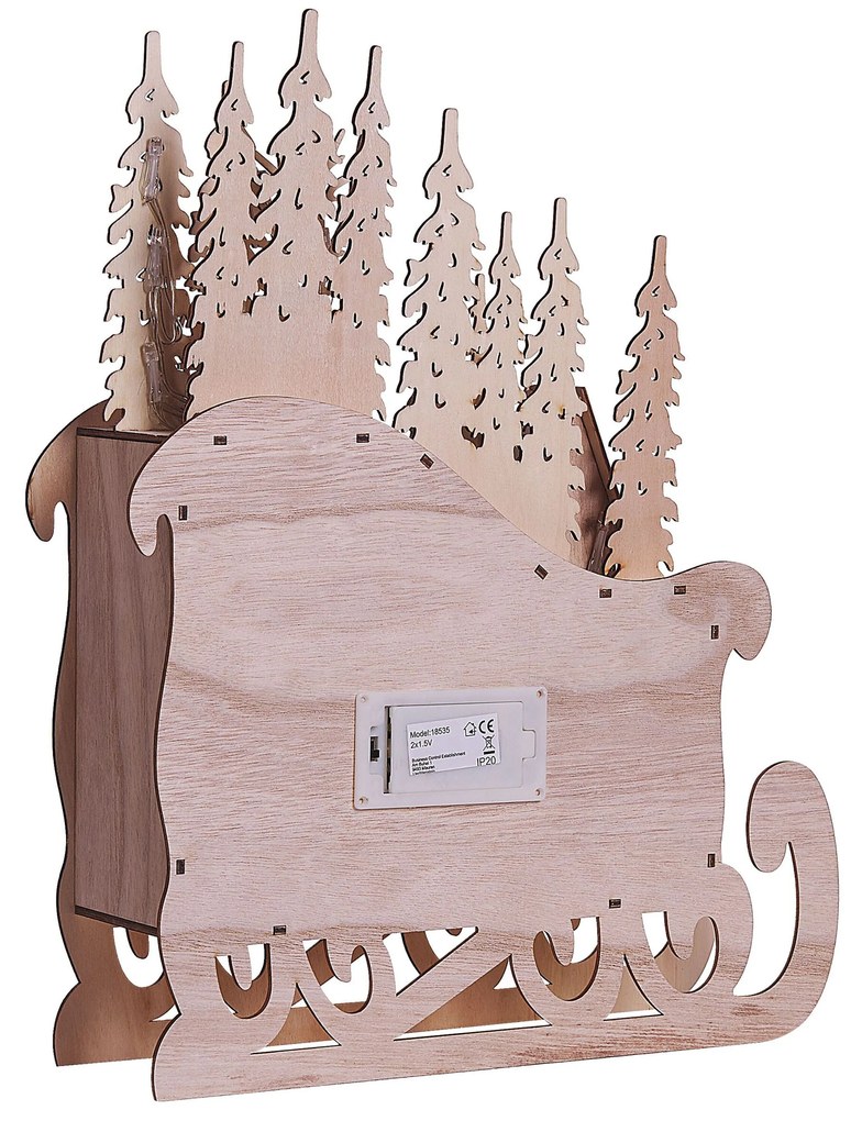 Calendario avvento LED legno chiaro IMPALA Beliani