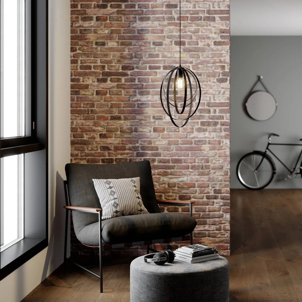 Luminex Lampada a sospensione Ringo, 1 luce, nero