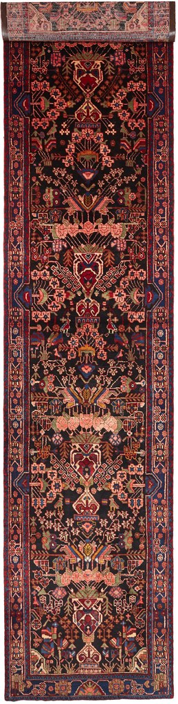 Hamedan Tappeto persiano 490x110 Blu (Iran) Annodato A Mano