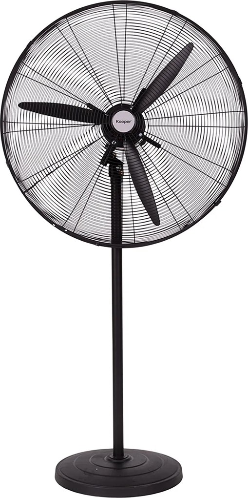 Ventilatore Industriale a Piantana 3 Pale Ø75cm 3 Velocità in Acciaio Laminato Nero...