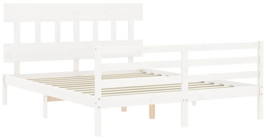 Giroletto con testiera bianco 5ft king size in legno massello