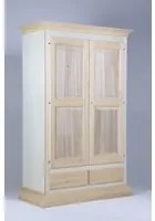 Armadio 2 porte cappello dritto legno grezzo 125x61x200