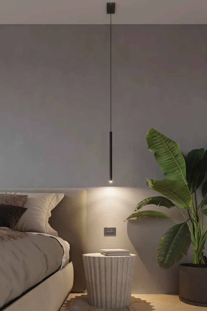Lampadario in Acciaio a Sospensione PASTELO 1 G9 Nero da Interno