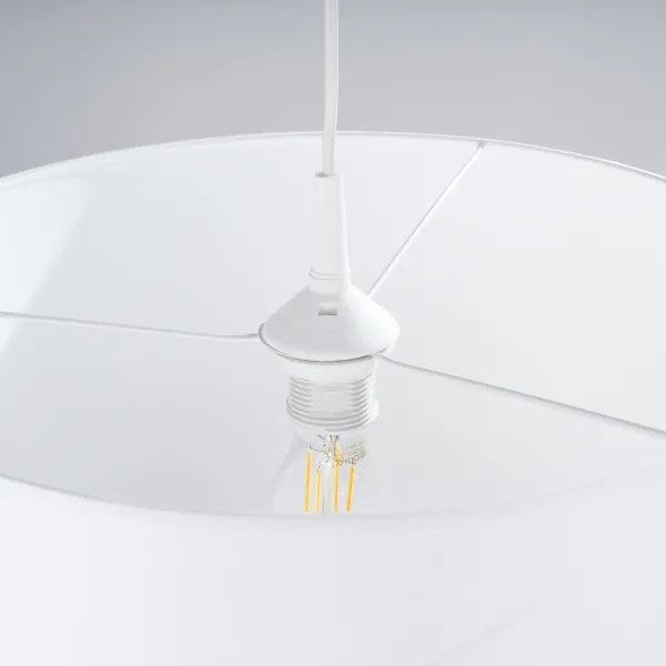 Sollux SL.1404 - Lampadario a sospensione con filo NOVA 1xE27/15W/230V diametro 40 cm bianco