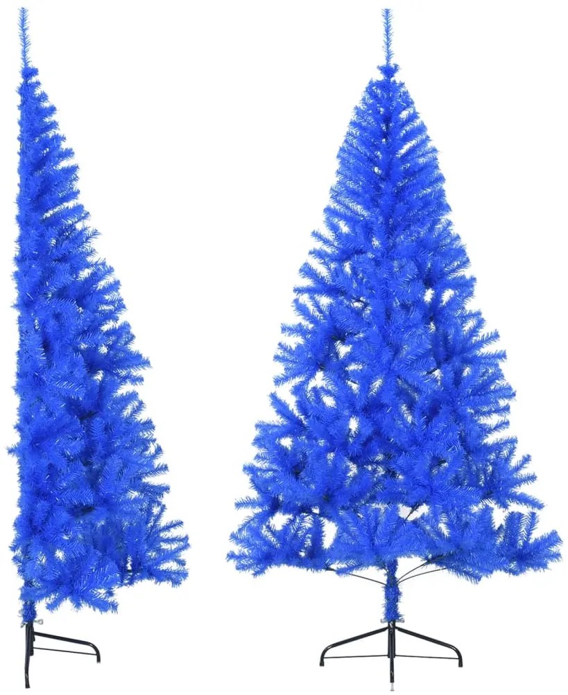 Albero Di Natale Artificiale A Metà Con Supporto Blu 240 Cm Pvc /