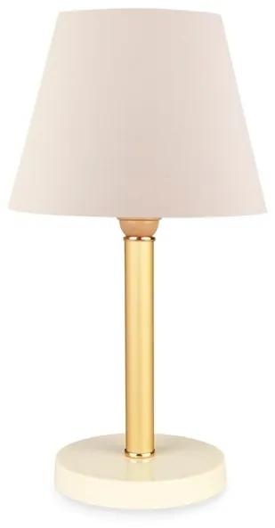 Lampada Da Tavolo 22x37 Cm Design Moderno Paralume Crema Piede Oro Lara