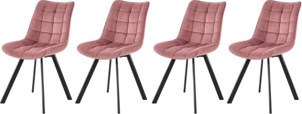 Set di 4 sedie K332 in velluto rosa