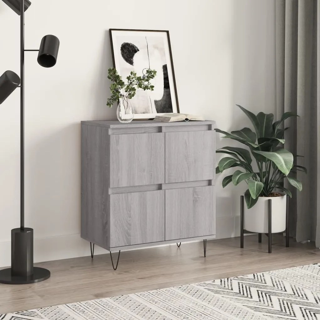 Credenza Grigio Sonoma 60x35x70 Cm İn Legno Multistrato /