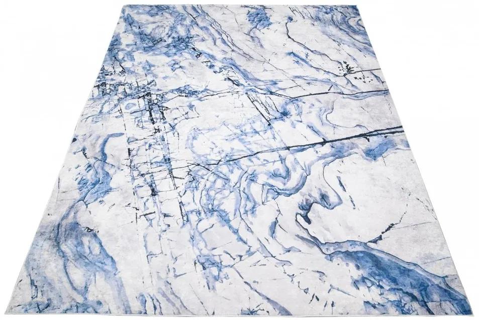 Semplice tappeto bianco e blu con motivo astratto Larghezza: 160 cm | Lunghezza: 230 cm