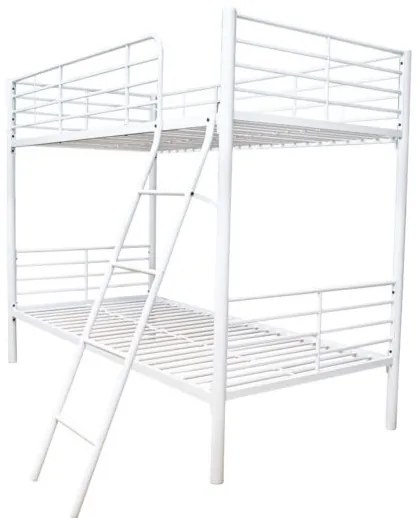 Letto a castello in acciaio Monza 80x190 cm, altezza 160 cm, con protezione superiore