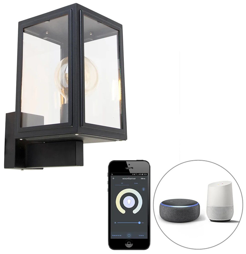 Lampada da parete rustica intelligente nera con WiFi G95 - Sutton Up