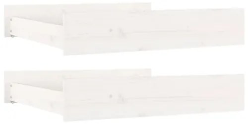Cassetti per Letto 2 pz in Legno Massello di Pino Bianco