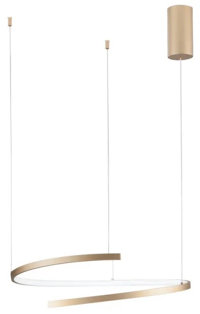 Lampadario LED glamour Moma dorato Ø60cm, luce con 3 temperature di colore 6090 lumen, LUCE AMBIENTE DESIGN