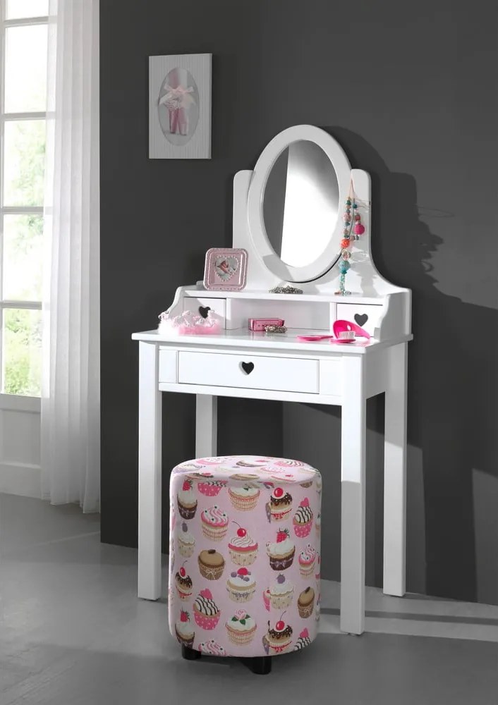 Tavolino bianco, altezza 136 cm Amori - Vipack