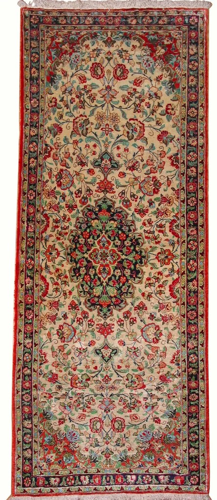 Ghom Tappeto persiano 60x150 Beige (Iran) Annodato A Mano